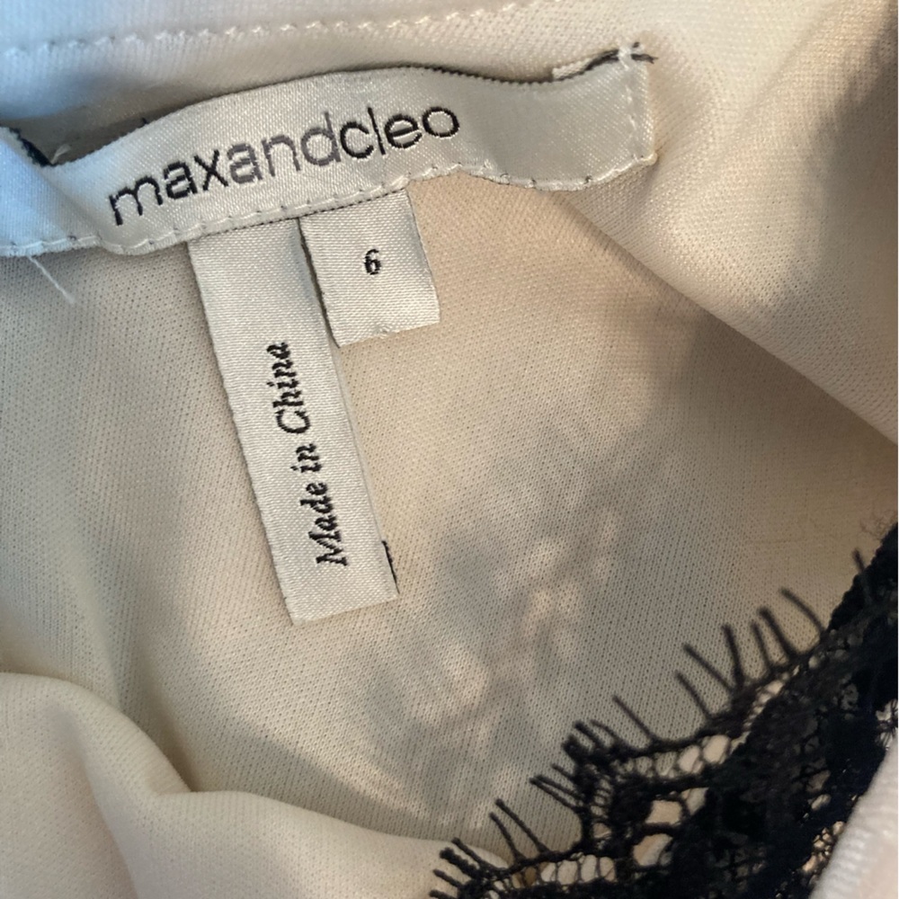 Max & Cleo One Shoulder Pleated Dress with Lace sz 6 - Picture 7 of 13